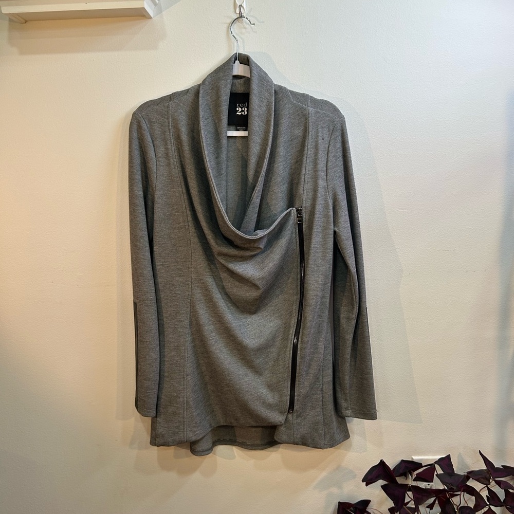 Red 23 Gray Cowl Neck Sweater/Jacket M